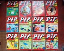 Pif Gadget de 1972 ~ Lot de 12  revues N° entre 187 et 199 ~ Sans Gadgets