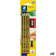 Ensemble de Crayons Staedtler Hexagonal HB Taille-crayon Gomme [10 Unités]