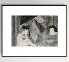 Andrée SAUNIER (1925-2015) BELLE SCENE ANIMEE CUBISTE VERS 1960  (234)