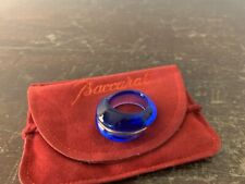 Bagues bleu coquillage liseret or bleu foncé en cristal de Baccarat taille 56