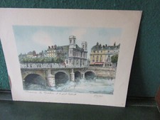 GRAVURE BARDAY  BESANCON LA MADELEINE et le PONT  BATTANT