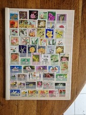 +50 Timbres Fleurs    ( lot