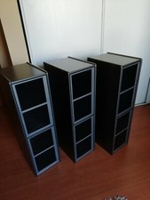 lot de trois meubles de bureau range cd/dvd/cd-rom