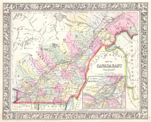 1864 mitchell map quebec - 1864,