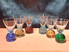 lot de 6 petits verres digestif shooter de couleurs vintage