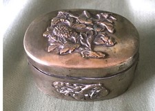 Boîte ovale métal argenté  Box