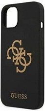 Guess GUHCP13SLS4GGBK Coque Dur Pour iPhone 13 Mini 5,4" Noir Silicone 4G Logo