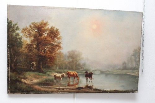 Tableau ancien huile sur - sur, toile