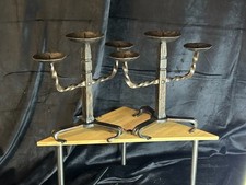 Paire de Chandelier 3 feux - Art Déco - Fer forgé/martelé - Art Brutaliste 1930