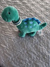  Doudou peluche Dinosaure Multi Activités Bleu Vert Blanc Anneau Texbaby