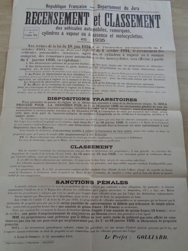1935 affiche recensement - 1935, des