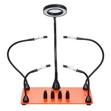Troisième Main Soudure Aide Soudage Magnétique 4 Bras avec Lampe Loupe 3X