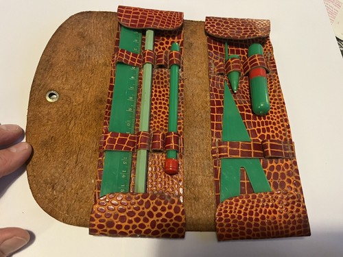 Trousse école cuir - trousse,