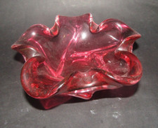cendrier, vide poche verre rouge style  MURANO vintage années 60