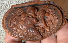 TABATIERE COROZO SCULPTEE - Travail de bagnard ou de marin  XIXème