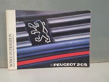 Notice d'utilisation PEUGEOT 205 - Voiture Ancienne Vintage !