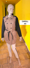 Caroll Taille 44  imperméable beige et noir imper manteau trench