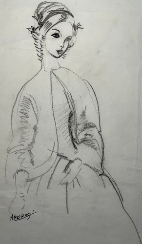 Portrait femme dessin original - portrait,