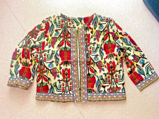 veste/jaquette tailleur manches longues femme T. XL imprimé ethnique floral neuf