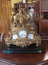 Pendule bronze doré, breton