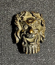 Bronze miniature élément d'applique masque commedia dell'arte XIXème