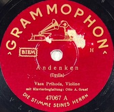 Vasa Prihoda (Violine) Andenken / Sérénade Toselli 78 RPM 10" GRAMMOPHON 47067