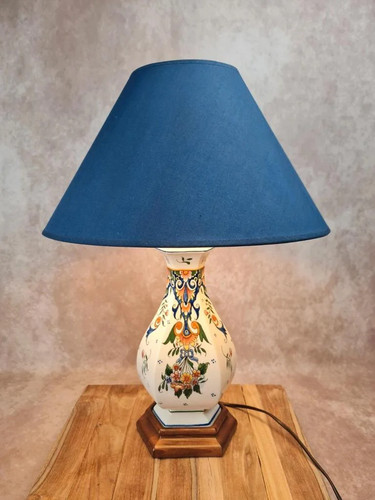 Lampe faïence peinte - en,
