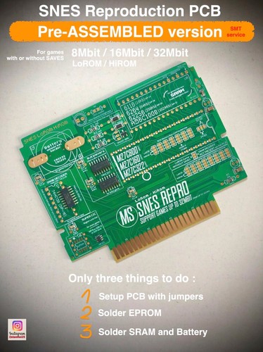 Snes reproduction pcb 32mbit - pcb, 8-32mbit
