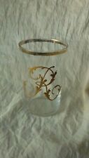 ANCIEN VERRE GOBELET EN CRISTAL EMAILLE LETTRE CHIFFRE "R" **