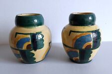 BONIFAS Poterie Ferney-Voltaire Art Déco Paire vases en céramique décor stylisé