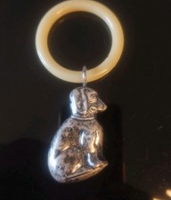 hochet  Chien assis Métal Argenté (argent ?)