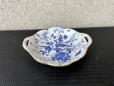 Coupe ancienne Coalport en porcelaine décor bleu