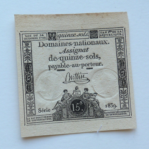Assignat sols monnaie - de,