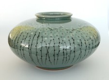 Grand vase toupie céladon - vase,