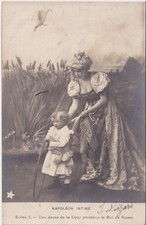 Carte postale ancienne – Napoléon Intime – Scène I : Une dame de la Cour promène
