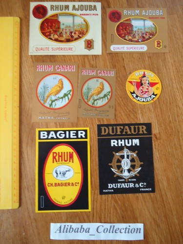 Lot etiquettes rhum eau de - etiquettes,