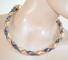 Collier femme doré gris noir
