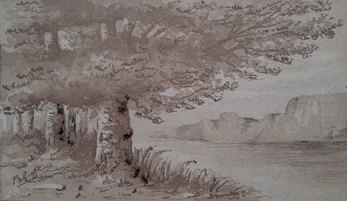 Joli dessin ancien lavis - joli,