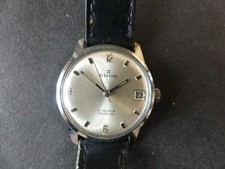 MONTRE VINTAGE HOMME  SUISSE EDOX  TROTTEUSE DATE MECANIQUE