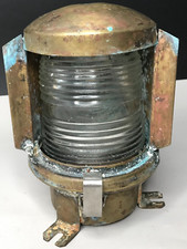 MER FANAL MARINE laiton Verre Holophane Bretagne ancien lanterne antique µ