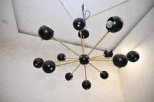 Lustre Sputnik À 12 Bras Stilnovo Moderne En Laiton Italien