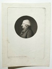 Edme QUENEDEY. [Portrait d'homme].Physionotrace. Eau-forte et aquatinte. 1814. 