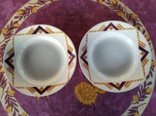 2 Assiettes Creuses Moulin des Loups et Hamage Orchies Modèle Littoral Art Déco