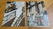 Mirande - 2 Ex-Libris hommage à Tintin - 21 x 14,8 cm - La moto & Rendez vous
