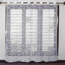 Neuf Transparent 2 Pièce Oeillet Long Porte Rideau Set - 2.7m Blanc