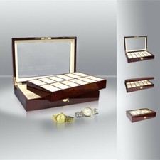 Coffret-vitrine en bois massif laqué pour présenter 12 montres de collection.