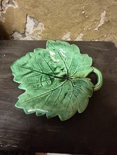 Plat feuille en faïence verte – Luneville Keller & Guérin – Années 50 