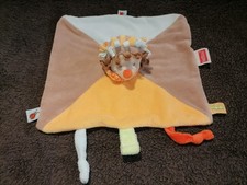 doudou plat hérisson orange brun bleu Nattou Etat neuf