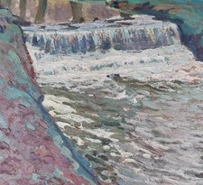 TABLEAU HUILE PANNEAU PAYS BASQUE PAUL BEAT CIRCA 1930 ART DECO ( 1874 - 1945 ) 