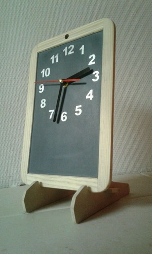 Horloge ardoise écolier - horloge,